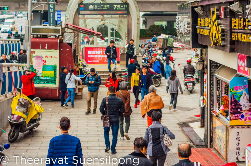 ทางเดินในย่านช็อปปิ้งของเมืองฉางชา