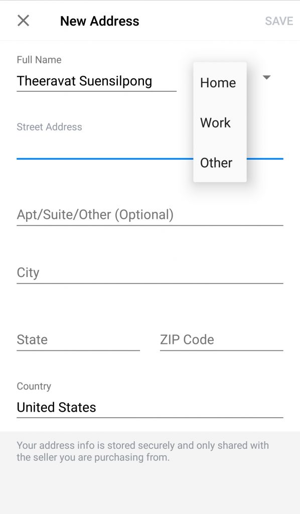Facebook Payment: Adding Shipping Address