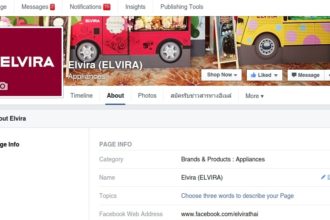 หน้า About ของเพจ ELVIRA