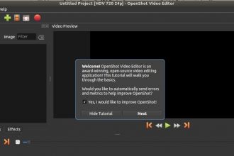 หน้าตาโปรแกรม Openshot ใหม่