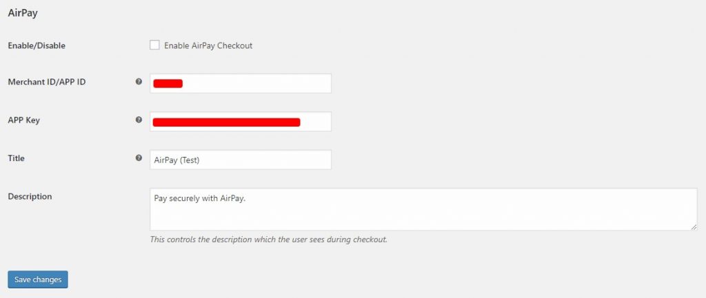 WooCommerce Airpay Setting